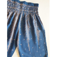 Kinder harembroek - maat 116 - Veer mono blauw